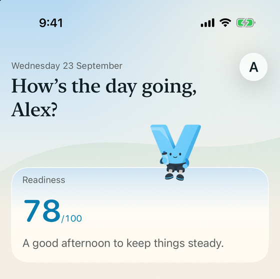 Day in the afternoon: a clear blue sky.