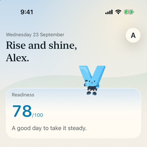 Day in the morning: a powder-blue sky with a soft sun.