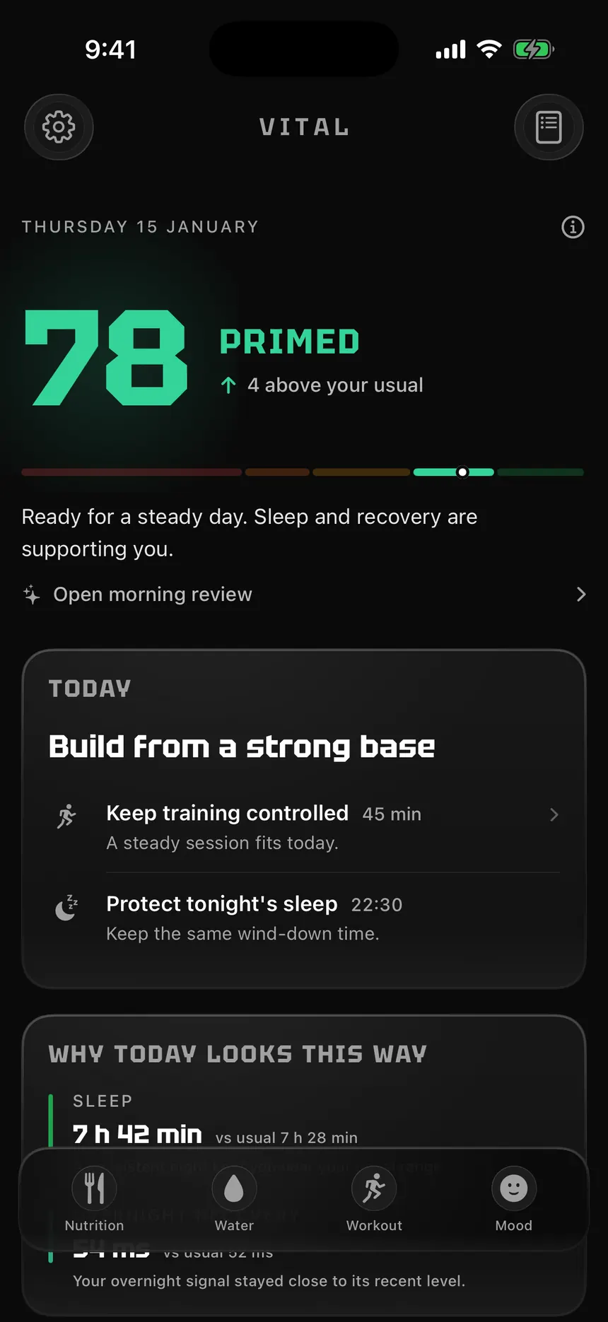 The rebuilt Vital 3.2 Home screen